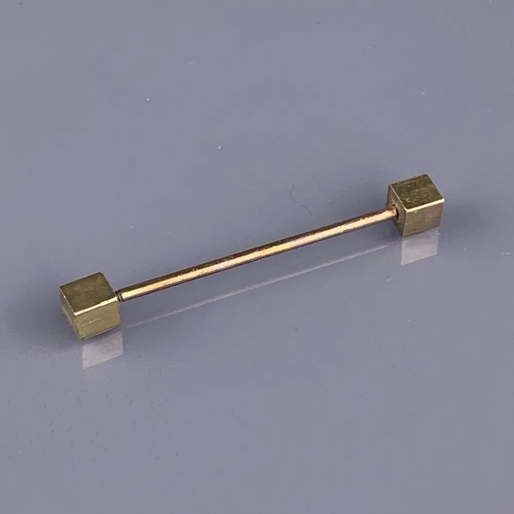 Retro Gold Square Ends Skinny Tie Collar Bar Formal Simple 1.5
